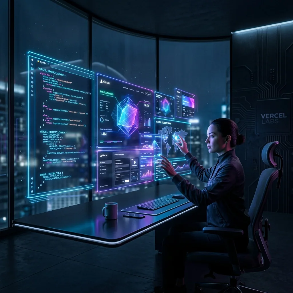 Holographic desk design render